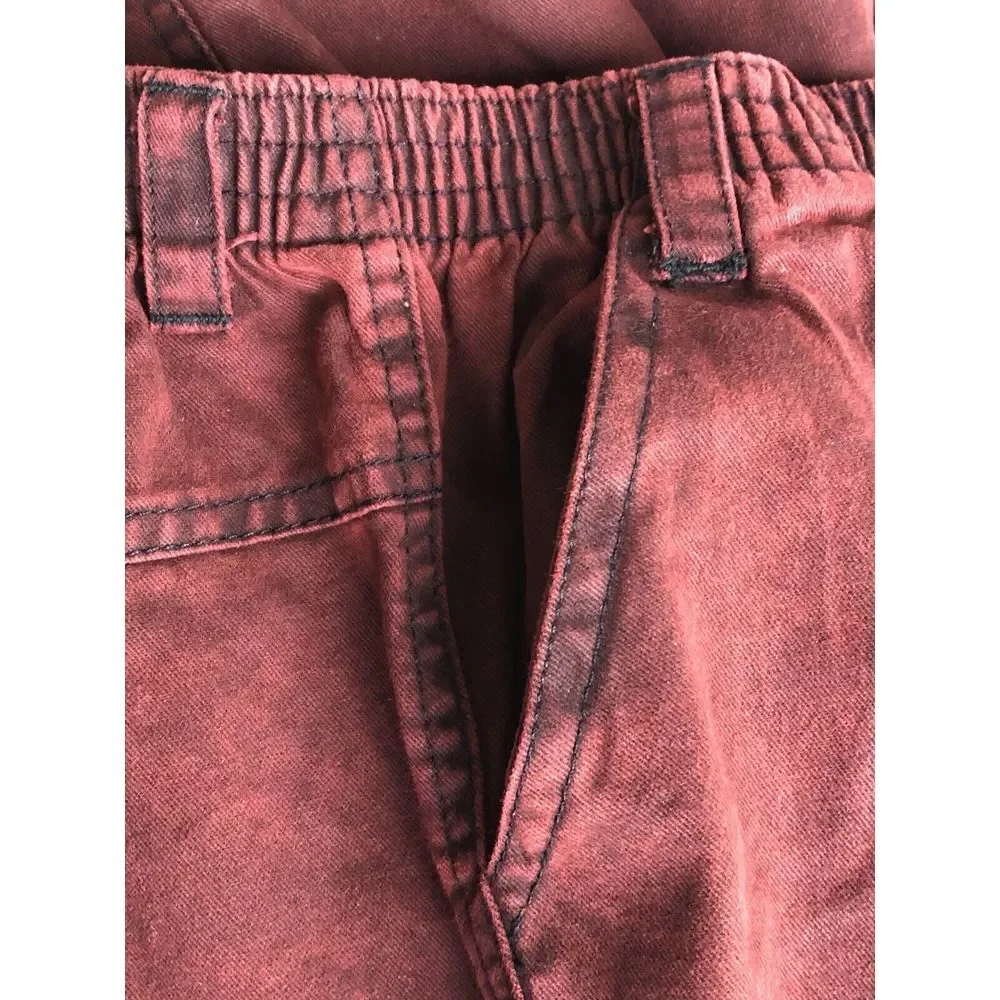 Cargo Pants Boys   Burgundy  4 Pockets Elastic Wa  Cotton  Size 10 New with Tags